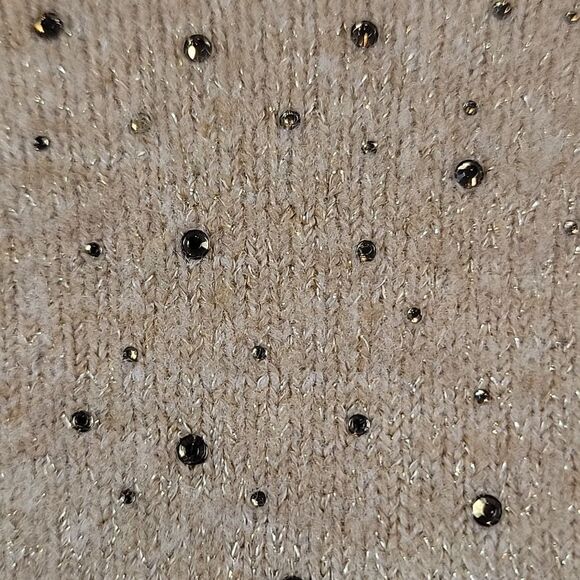 Apt. 9 pullover crewneck sweater in shimmering tan Size L - Picture 5 of 13